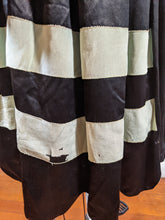 Load image into Gallery viewer, 1920s Black + Green Striped Silk Dress