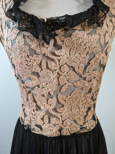 c. 1940s Silk Chiffon Gown
