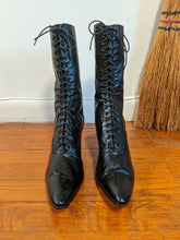 Load image into Gallery viewer, 1910s-1920s Black Lace Up Boots | Approx Sz 7.5-8