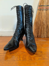 Load image into Gallery viewer, 1910s-1920s Black Lace Up Boots | Approx Sz 7.5-8