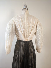 Load image into Gallery viewer, 1900s Cream Lace Shirt-Waist | Crescent Moon Collar