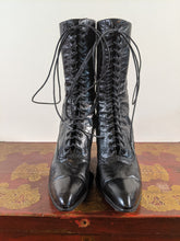 Load image into Gallery viewer, c. 1910s-1920s Black Lace Up Boots | Approx Sz 7
