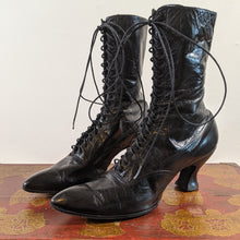 Load image into Gallery viewer, c. 1910s-1920s Black Lace Up Boots | Approx Sz 7