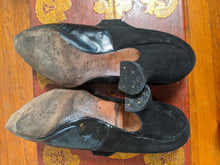 Load image into Gallery viewer, c. 1910s-1920s Black Suede Heels | Approx Sz 8
