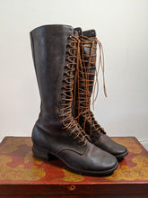 Load image into Gallery viewer, c. 1930s-1940s Tall Lace Up Logger Boots | Approx Sz 7