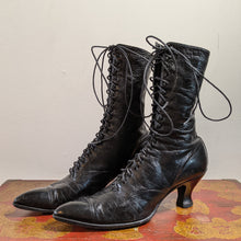 Load image into Gallery viewer, c. 1910s-1920s Black Lace Up Boots | Approx Sz 7