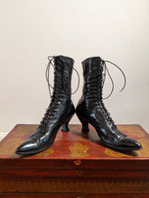 Load image into Gallery viewer, c. 1910s-1920s Black Lace Up Boots | Approx Sz 7