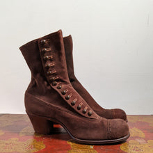 Load image into Gallery viewer, Early 1910s Brown Suede Side Button Boots | Approx Sz 5