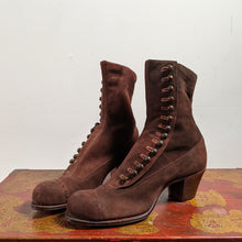 Load image into Gallery viewer, Early 1910s Brown Suede Side Button Boots | Approx Sz 5