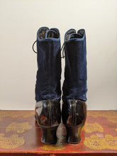 Load image into Gallery viewer, 1910s-1920s Blue Velveteen Boots | Approx Sz 7.5-8