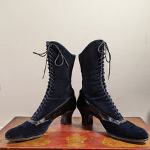 Load image into Gallery viewer, 1910s-1920s Blue Velveteen Boots | Approx Sz 7.5-8