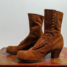 Load image into Gallery viewer, Early 1910s Brown Suede Side Button Boots | Approx Sz 5
