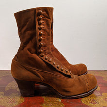 Load image into Gallery viewer, Early 1910s Brown Suede Side Button Boots | Approx Sz 5