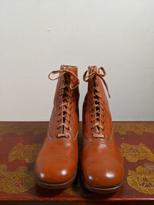 c. 1930s Brown Boots | Approx Sz 4-5