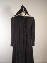 Load image into Gallery viewer, c. 1930s-1940s Hooded Velvet Cloak