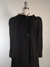 Load image into Gallery viewer, c. 1930s-1940s Hooded Velvet Cloak
