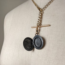 Load image into Gallery viewer, c. 1860s-80s Whitby Jet Locket on Chain