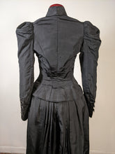 Load image into Gallery viewer, 1890s Black Dress | Bodice + Skirt