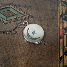 Load image into Gallery viewer, c. 1910s Moon + Star Locket and Rolo Chain