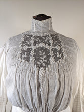 Load image into Gallery viewer, 1900s White Embroidered Shirt-Waist