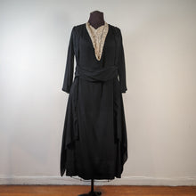 Load image into Gallery viewer, c. 1919-1920 Black Silk Dress