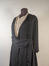 Load image into Gallery viewer, c. 1919-1920 Black Silk Dress