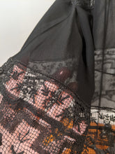 Load image into Gallery viewer, 1920s Sheer Black Chiffon + Lace Dress
