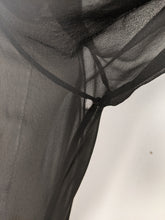 Load image into Gallery viewer, 1920s Sheer Black Chiffon + Lace Dress