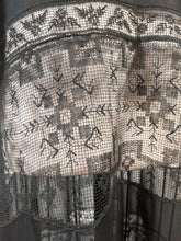 Load image into Gallery viewer, 1920s Sheer Black Chiffon + Lace Dress