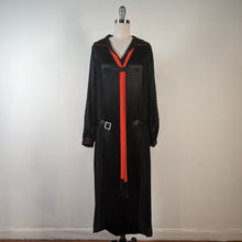 Load image into Gallery viewer, 1920s Black + Orange Silk Dress
