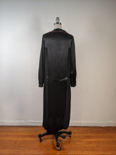 Load image into Gallery viewer, 1920s Black + Orange Silk Dress