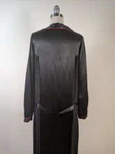 Load image into Gallery viewer, 1920s Black + Orange Silk Dress
