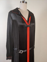 Load image into Gallery viewer, 1920s Black + Orange Silk Dress