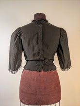 Load image into Gallery viewer, 1900s Green + Black Embroidered Shirt-Waist