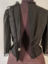 Load image into Gallery viewer, 1900s Green + Black Embroidered Shirt-Waist