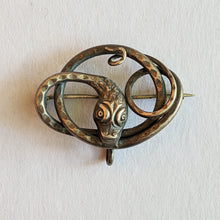 Load image into Gallery viewer, 1910s-1920s Sterling Silver Snake Brooch