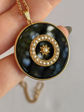 Load image into Gallery viewer, 19th c. 14k Gold Onyx Star Pendant + Chain