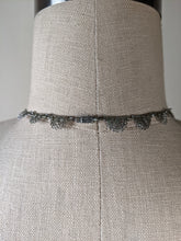 Load image into Gallery viewer, Art Deco Rhodium Plated Necklace Purple Glass Stone