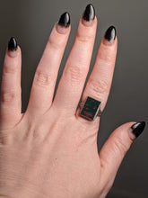 Load image into Gallery viewer, Abraham and Straus Art Deco 10k White Gold Bloodstone Ring | Sz 6.5