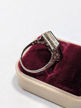 Load image into Gallery viewer, Abraham and Straus Art Deco 10k White Gold Bloodstone Ring | Sz 6.5