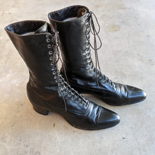 Load image into Gallery viewer, 1910s-1920s Black Lace Up Boots | Sz 8