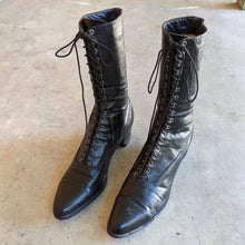 Load image into Gallery viewer, 1910s-1920s Black Lace Up Boots | Sz 8