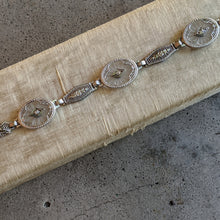 Load image into Gallery viewer, Art Deco White Gold Rock Crystal + Diamond Bracelet