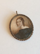 Load image into Gallery viewer, Early Victorian Hand Painted Portrait Pendant