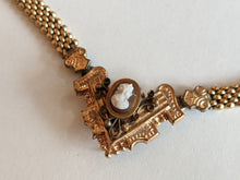 Load image into Gallery viewer, 19th c. Gold Filled Mesh Cameo Necklace