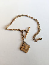 Load image into Gallery viewer, 19th c. Gold Filled Short T-Bar Watch Chain + Locket | 12.5"