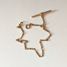 Load image into Gallery viewer, 19th c. Gold Filled Short T-Bar Watch Chain | 12.25"