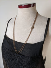 Load image into Gallery viewer, 19th c. Gold Filled Long Guard Chain w/ Seed Pearl Slide