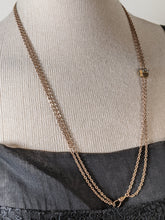 Load image into Gallery viewer, 19th c. Gold Filled Long Guard Chain w/ Seed Pearl Slide