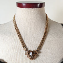 Load image into Gallery viewer, 19th c. Gold Filled Mesh Cameo Necklace